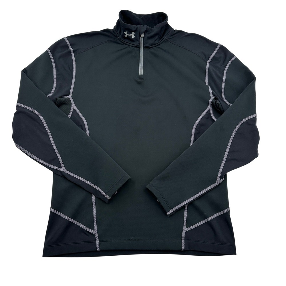 Under Armour ColdGear Fitted Quarter Zip Pullover Black Athletic Top Kids XL